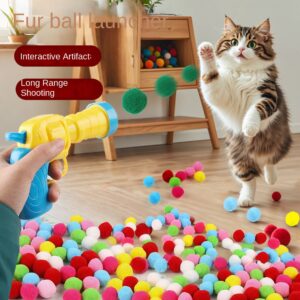 Silent Fur Ball Gun for Cats: Interactive Plush Toy to Alleviate Boredom