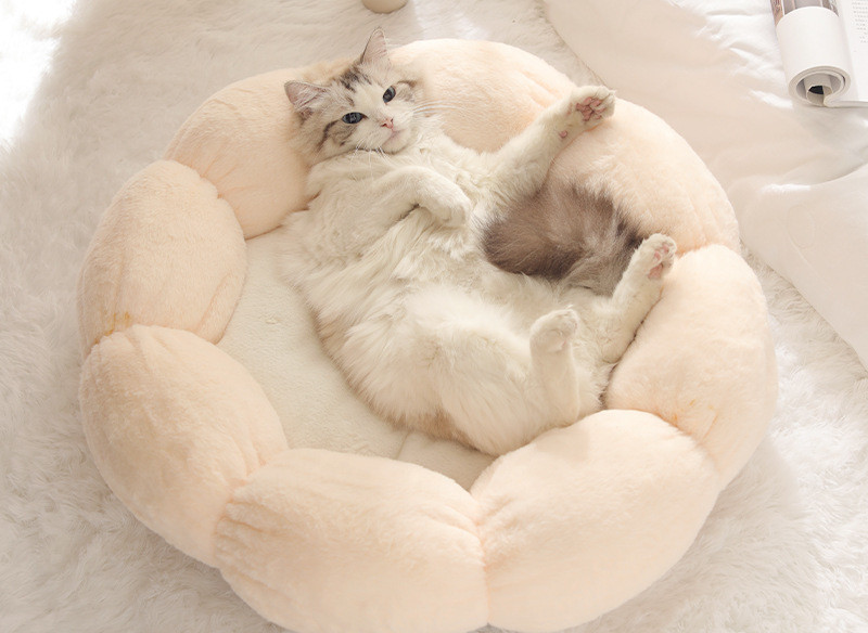 Spherical Floral Pet Mattress - Cozy Fluffy Cat and Canine Nest for Yr-Spherical Consolation, Out there for Cross-Border Wholesale